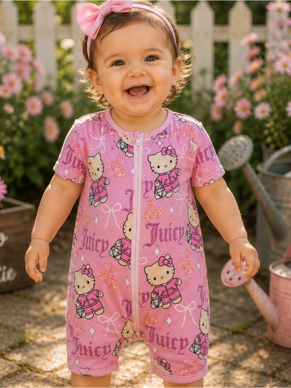 Bamboo shortie hello Kitty x Juicy Couture Pink Baby Romper